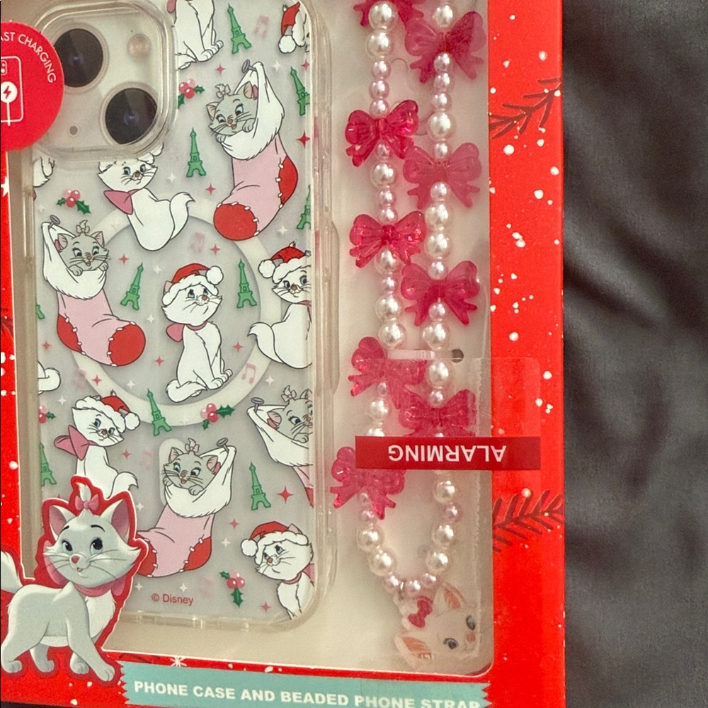 Disney Red and White holiday The Aristocats Marie iPhone 13/14/15 Case Christmas - Picture 5 of 5